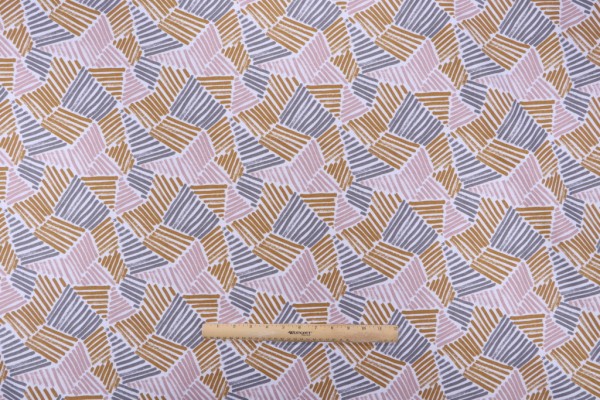 Robert Allen Lewitt Sketch Printed Cotton Drapery Fabric in Dawn 