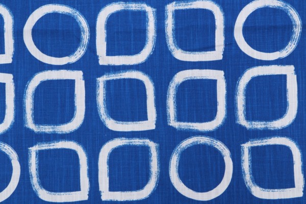 Sample of Robert Allen Asawa Block Printed Cotton Drapery Fabric in High Noon 