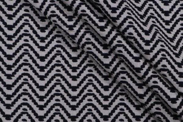 Chevron Woven Upholstery Fabric in Midnight Blue 