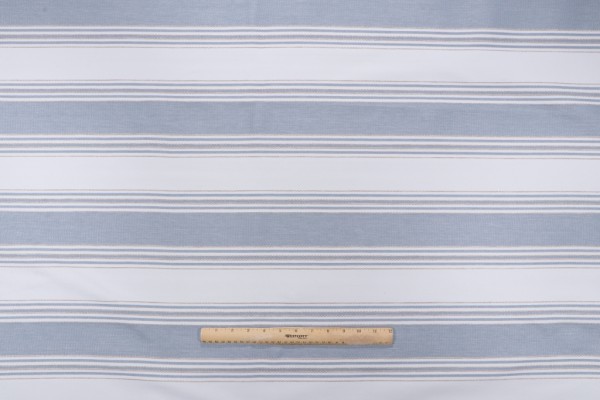 Coronado Stripe Woven Polyester Outdoor Fabric in Bay Blue