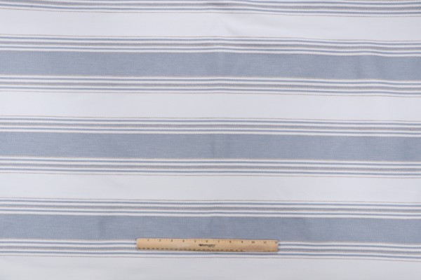 Coronado Stripe Woven Polyester Outdoor Fabric in Bay Blue