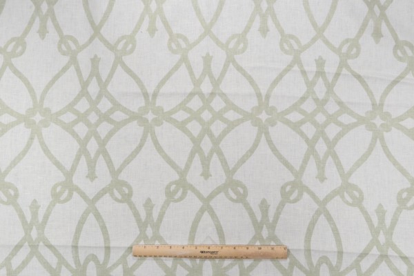 Braemore Fioretto Printed Linen Drapery Fabric in Sprout