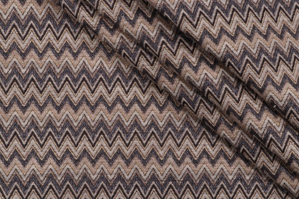 Chevron Woven Upholstery Fabric in Granite 