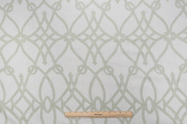 Braemore Fioretto Printed Linen Drapery Fabric in Sprout