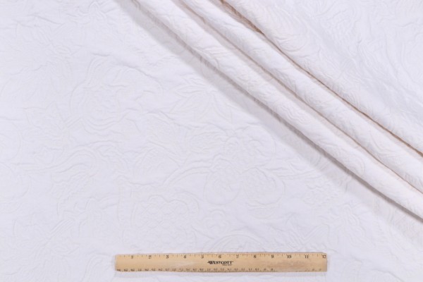 Flutter Matelasse Upholstery Fabric in Angora