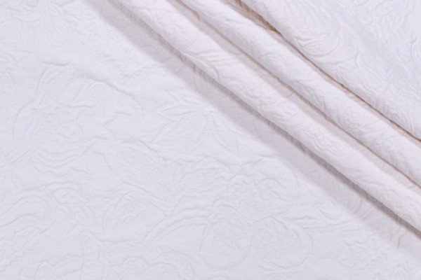 Flutter Matelasse Upholstery Fabric in Angora