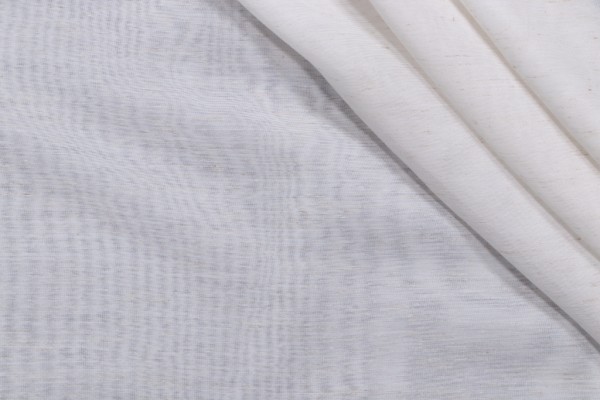 Solid Woven Sheer Drapery Fabric in Off-White