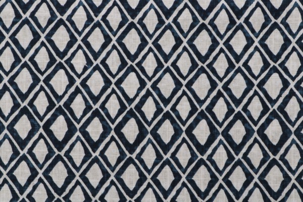 El Toro Printed Linen Blend Drapery Fabric in Aegean