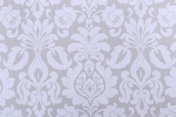 Damask Printed Drapery Fabric in Ash