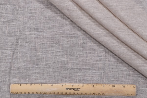 Aura Woven Sheer Drapery Fabric in Fog