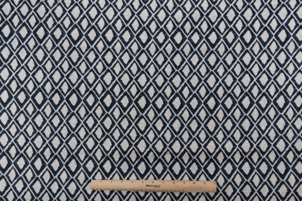 El Toro Printed Linen Blend Drapery Fabric in Aegean
