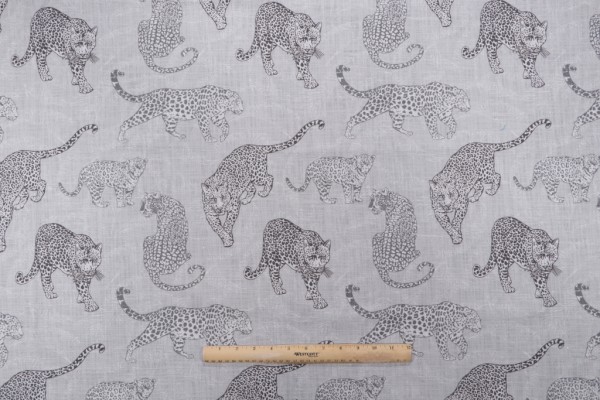 Hamilton Zara Printed Cotton Drapery Fabric in Sterling 