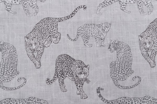 Hamilton Zara Printed Cotton Drapery Fabric in Sterling 