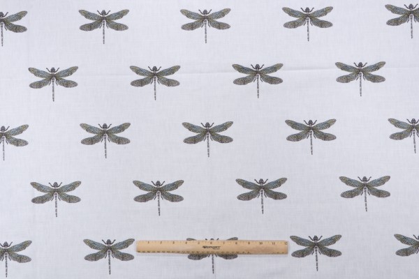 TFA Sitting Pretty Embroidered Drapery Fabric in Seaglass 