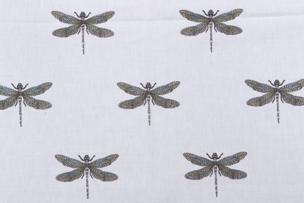 TFA Sitting Pretty Embroidered Drapery Fabric in Seaglass 