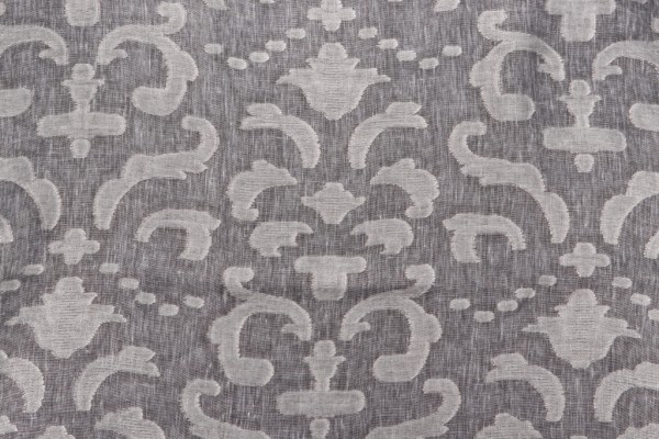 Yasmeen Sheer Embroidered Drapery Fabric in Smoke