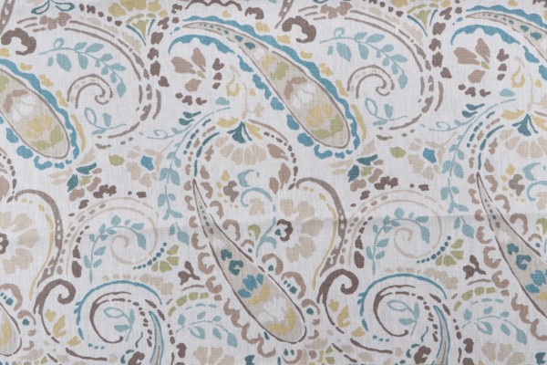 Thom Filicia Tousey Printed Linen Drapery Fabric in Pool for Kravet CLOSEOUT