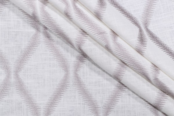 Brida Embroidered Drapery Fabric in Marble