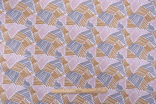 Robert Allen Lewitt Sketch Printed Cotton Drapery Fabric in Dawn