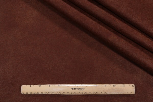 Lena Backed Suede Decorator Fabric in Chocolate