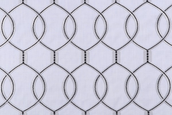 Richloom Slalom Embroidered Drapery Fabric in Platinum