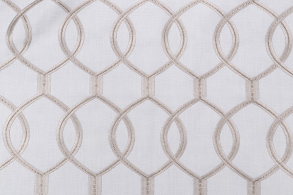Richloom Slalom Embroidered Drapery Fabric in Snow