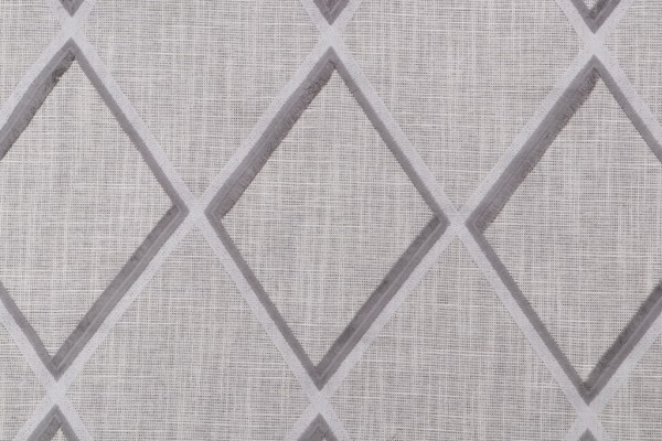 Diamond Embroidered Drapery Fabric in Flint