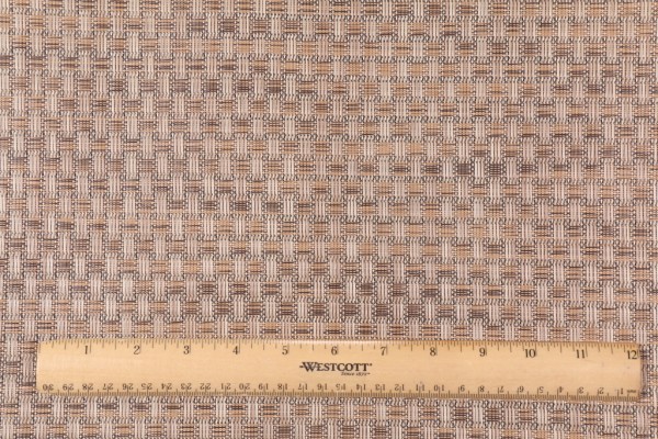 Phifertex Wicker Weave Wicker Veranda Woven Vinyl Mesh Sling Chair Outdoor Fabric in Nutmeg