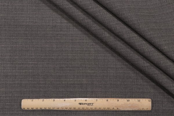 Sunbrella Herringbone Woven Solution Dyed Acrylic Outdoor Fabric in Onyx