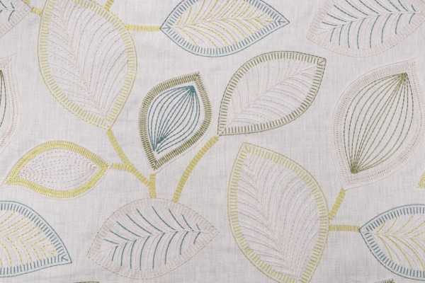 Hamilton Drexel Embroidered Drapery Fabric in Limeade 