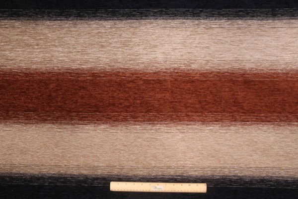 Robert Allen Nadu RR BK Chenille Stripe Upholstery Fabric in Cognac