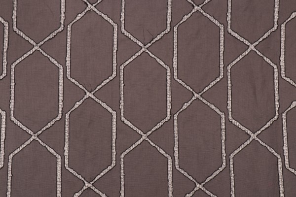 Onyx Age Structure Embroidered Decorator Fabric in Smoke