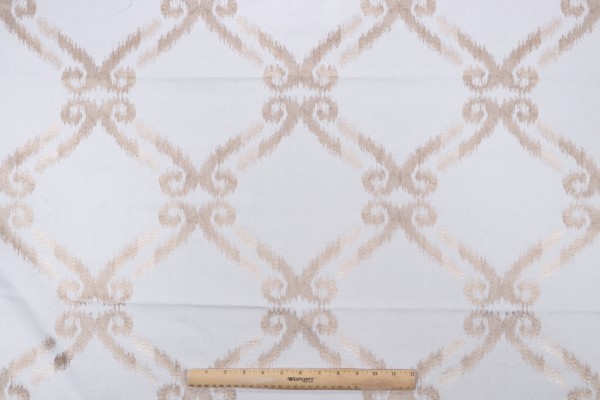 Jaclyn Smith Cabril Embroidered Drapery Fabric in Cashmere for Fabricut