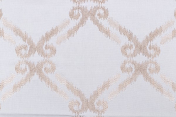 Jaclyn Smith Cabril Embroidered Drapery Fabric in Cashmere for Fabricut