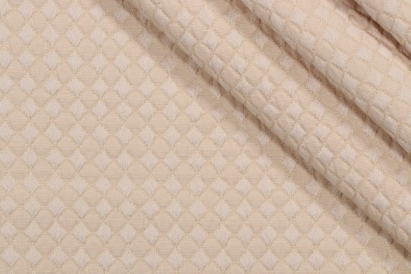 Nolan Check Matelasse Upholstery Fabric in Sand