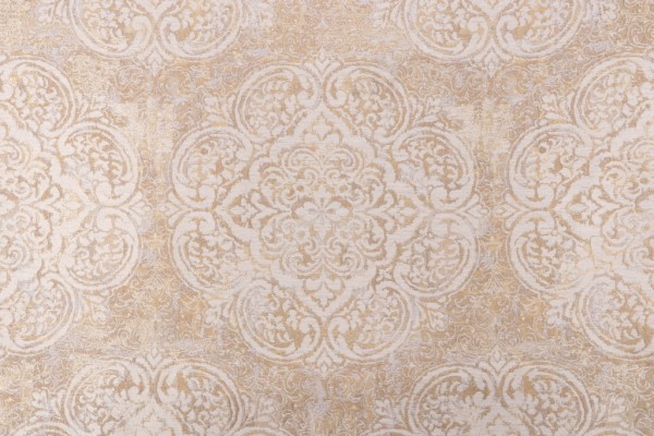 Covington Vogue Damask Woven Upholstery Fabric in Empire Gold