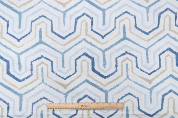 Click for 1 Yard Richloom Athens Printed Cotton Drapery Fabric in Bluestone 1 Yard Richloom Athens Printed Cotton Drapery Fabric in Bluestone