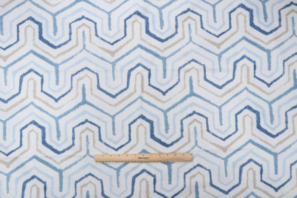 1 Yard Richloom Athens Printed Cotton Drapery Fabric in Bluestone