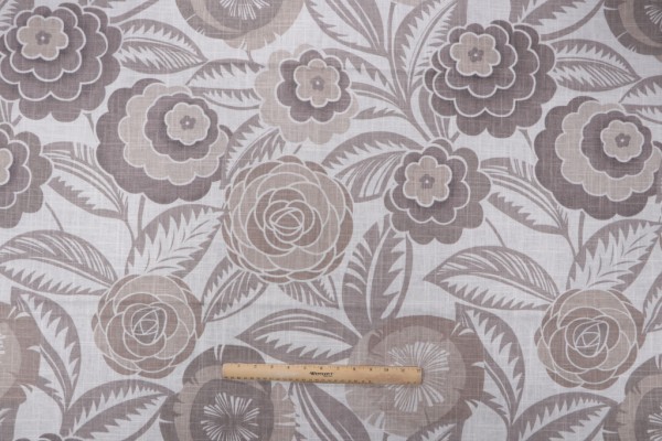 Richloom Havana Printed Linen Blend Drapery Fabric in Greystone