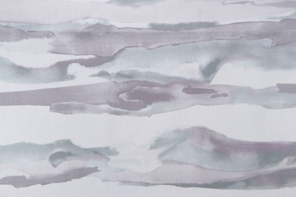 Engulf Printed Cotton Drapery Fabric in Grey