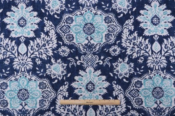 Magnolia Home Belmont Printed Cotton Drapery Fabric in Harbor 