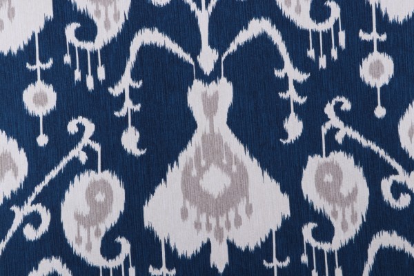 Magnolia Home Java Printed Cotton Drapery Fabric in Navy 
