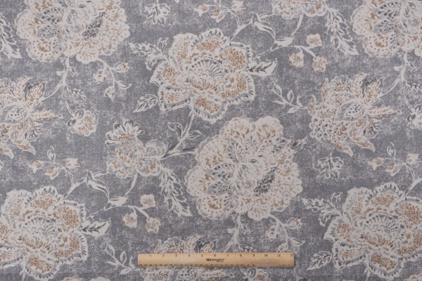 Magnolia Home Seabrook Printed Cotton Drapery Fabric in Metal 