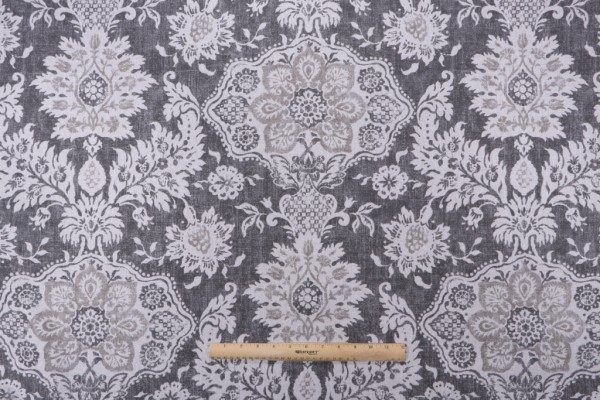 Magnolia Home Belmont Printed Cotton Drapery Fabric in Metal 