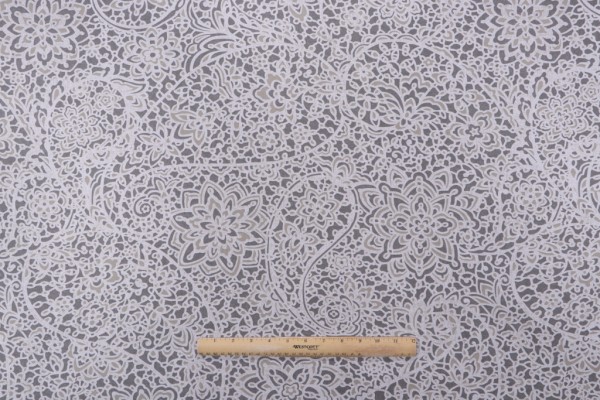 Magnolia Home Stella Printed Cotton Drapery Fabric in Pewter 