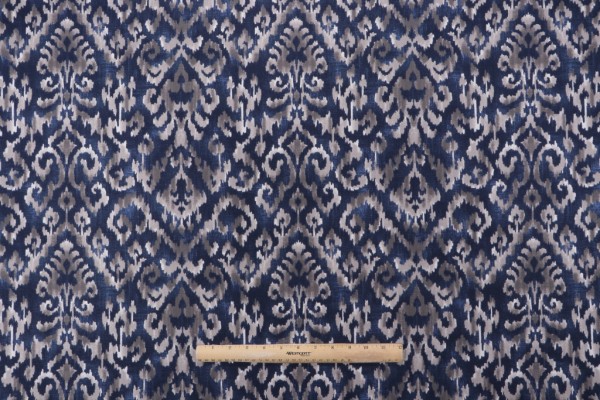Magnolia Home Komodo Printed Cotton Drapery Fabric in Navy 