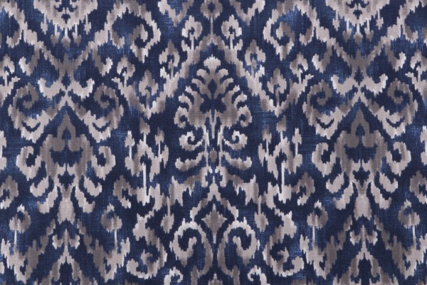 Magnolia Home Komodo Printed Cotton Drapery Fabric in Navy 