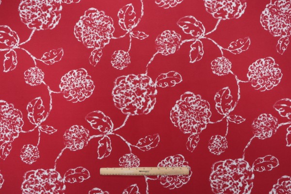 Magnolia Home Melbourne Printed Polyester Outdoor Fabric in Red 