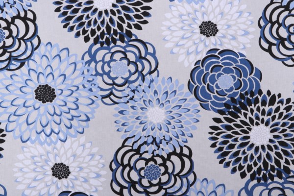 Sample of Magnolia Home Lancaster Printed Cotton Drapery Fabric in Oceanside 