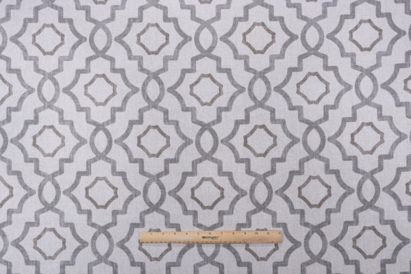 Magnolia Home Talbot Printed Cotton Drapery Fabric in Metal 